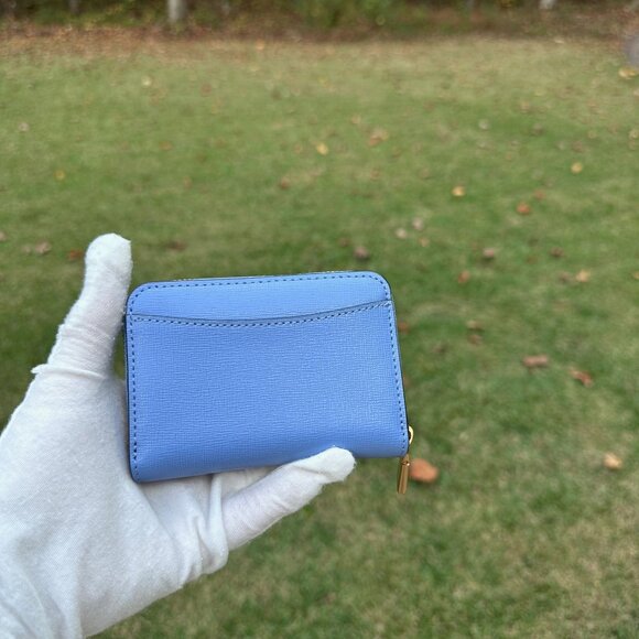 Kate Spade Morgan Kingfisher Saffiano Leather Zip Card Case Wallet K8920 *READ* - Picture 9 of 14